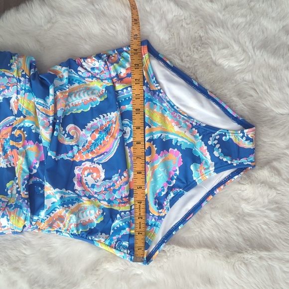 J McLAUGHLIN Blue Watercolor Paisley Koa One-Piece - NWT - Picture 7 of 8